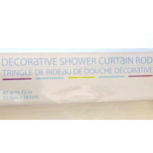 Tension Shower Curtain Rod 42-72" Silver Pewter Sphere Decorative Splash New Box - Picture 3 of 6